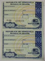 2 Timbres  Fiscal De 500 Bolívares De Colección. Nuevos.