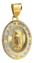 Medalla De Dije Virgen De Guadalupe Brillo Interior Oro 10k
