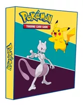 Fichário Pasta Álbum Pokemon Pikachu + Mewtwo Capa Dura