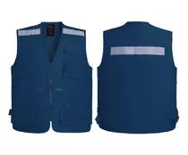 Chaleco Geólogo Gabardina Con Cinta Azul