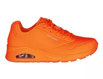 Tenis Skechers Uno Neon Naranja Comodo Ligero Deportiv 73667