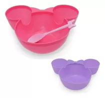 Plato De Minnie Mouse 3d Con Cuchara | Bowl Botanero | 3 Pzs