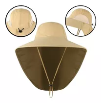 Sombrero Pava Safari  Solapa Cuello Ajustable Transpirabl Uv