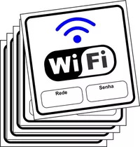 5 Placas Sinalização Wifi 15x15 Lugar P Colocar Senha E Rede