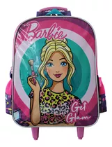 Mochila De Rodas Barbie Meninas Dois Compartimentos