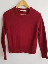 Sweater Akiabara 100% Lana Impecable Mujer S Color Guinda 