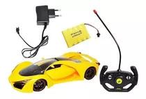 Ferrari Carrinho Controle Remoto S/ Fio Recarregável Amarelo