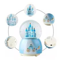 Esfera Bola De Nieve Cristal Con Luz Y Musica Diseño Lindo