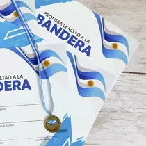 Medalla Cinta Y Diploma  Promesa Jura A La Bandera Pack X28