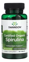 Espirulina Spirulina Orgánica Certificada 500 Mg - 180 Tabletas Swanson