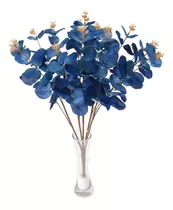 Buquê De Eucalipto Azul Royal Flores Artificial Decorativa