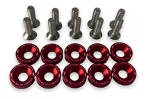 Arandelas Aluminio Moto Auto Atv Ftx 6mm M6 X10u Rojo