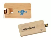 50 Pçs Pen Card Bambu E Memoria De 8gb Personalizado Logo