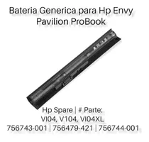 Bateria Generica Nueva Para Laptop Hp Vi04 (756743-001)
