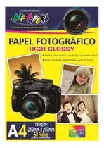 Papel Fotográfico A4 180g High Glossy Off Paper 50 Folhas