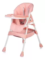 Silla De Comer Bebe Eco Cuero Ajustable Rosada