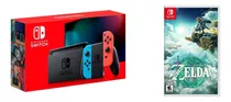 Nintendo Switch 32gb Standard - V2 - Cor Vermelho-néon, Azul-néon Pouco Uso, Super Conservado - 4 Jogos Originais - Na Caixa Com Manuais