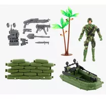 Brinquedo Boneco Soldado Militar Barco Armas Bbr Toys R3166