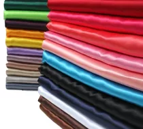 Tela Raso Variedad De Colores 1.50 De Ancho Por Pieza De 60m
