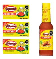 El Yucateco - Pack Achiote 1 Líquido 300ml. Y 3 Pasta 100gr.