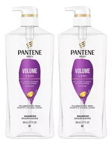 Pantene Shampoo Twin Pack With Hair Traaty Volume Cuerpo Par