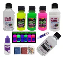 Kit Para Fazer Slime Com Colas Neon E Luz Negra Novidade