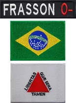 3pç Patch C/ Nome Brasil Minas Gerais Moto P/ Colete Ban150