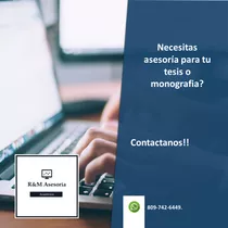 Asesoría De Tesis, Tareas, Proyectos De Grado Y Maestrías. 