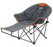 Silla Plegable Acolchada Portatil Con Reposapies P/camping O