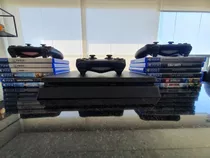 Playstation 4 Slim 500gb, 3 Controles Originais E 12 Jogos