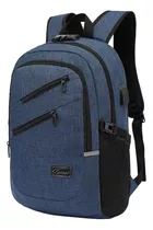 Mochila Urbana Bcs-10012 Color Azul Oscuro Diseño Liso 35l