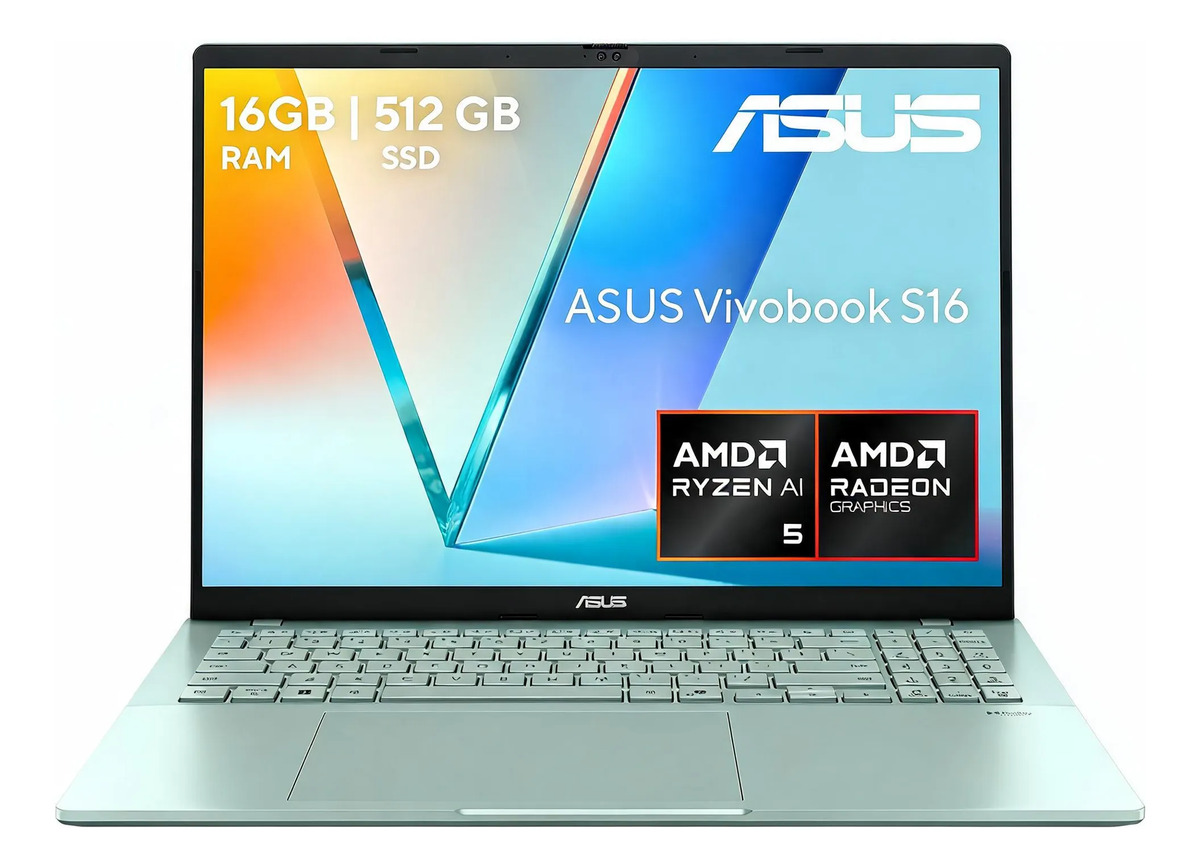 Laptop Asus Vivobook S16 Ryzen Ai 5 16gb 512gb Verde Verde