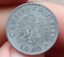 Moneda Alemania Segunda Guerra Mundial 1 Pfening 1943 A