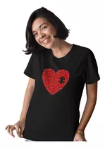 Camiseta Feminina Coração Quebra Cabeças Você Me Completa