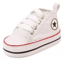 Tenis Menino Star Bebe Mania Branco Cano Alto Cadarço 718-03