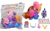 Set Muñeco De Pony Y Bebe Dragón Accesorios Niñas Regalo