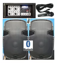 2bafles 15 PuLG Driver Titanio+consola Jahro Bluetooth Radio