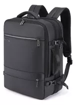 Mochila Bolsa Mala Viagem Executiva Expansível 36l C/ Usb Cor Preto Desenho Do Tecido Poliéster Impermeável