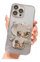 Funda Kitty Con Espejo + Glitter P/ iPhone Varios Modelos