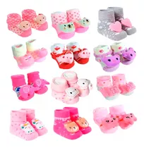 Kit 10 Pantufa Meia Bebe Feminina Bebê Recém Nascidos Baby