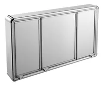 Armário Espelho Banheiro Moldura Alumínio 3 Portas 73x45