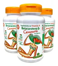 Betacaroteno (500mg) - Kit 3 Frascos De 100 Cápsulas  Chamed