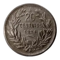 Antigua Moneda 20 Centavos 1924 Chile Colección