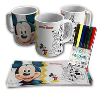 Taza Plástica Para Colorear Personalizada + Fibras Dia Niño