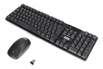 Kit Teclado E Mouse Sem Fio Wireless 2.4ghz Notebook Pc Mac Cor Do Mouse Preto Cor Do Teclado Preto