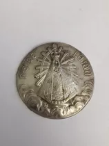 Medalla Virgen Lujan Placa Bajo Relieve Antigua