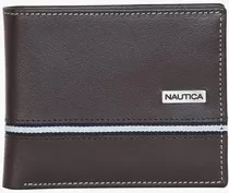 Billetera Nautica - Marron 100% Cuero Genuino - Hombres 