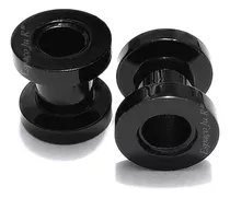 Alargador Par Preto Aço Inox 1mm 2mm 3mm 4mm 5mm 6mm 8 Mm