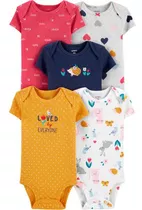 Carters Original Set Pack 5 Bodies Manga Corta  Corazones