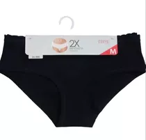 Pack 2x Pantaletas Algodón  Marca Intime Mujer Blanco Negro